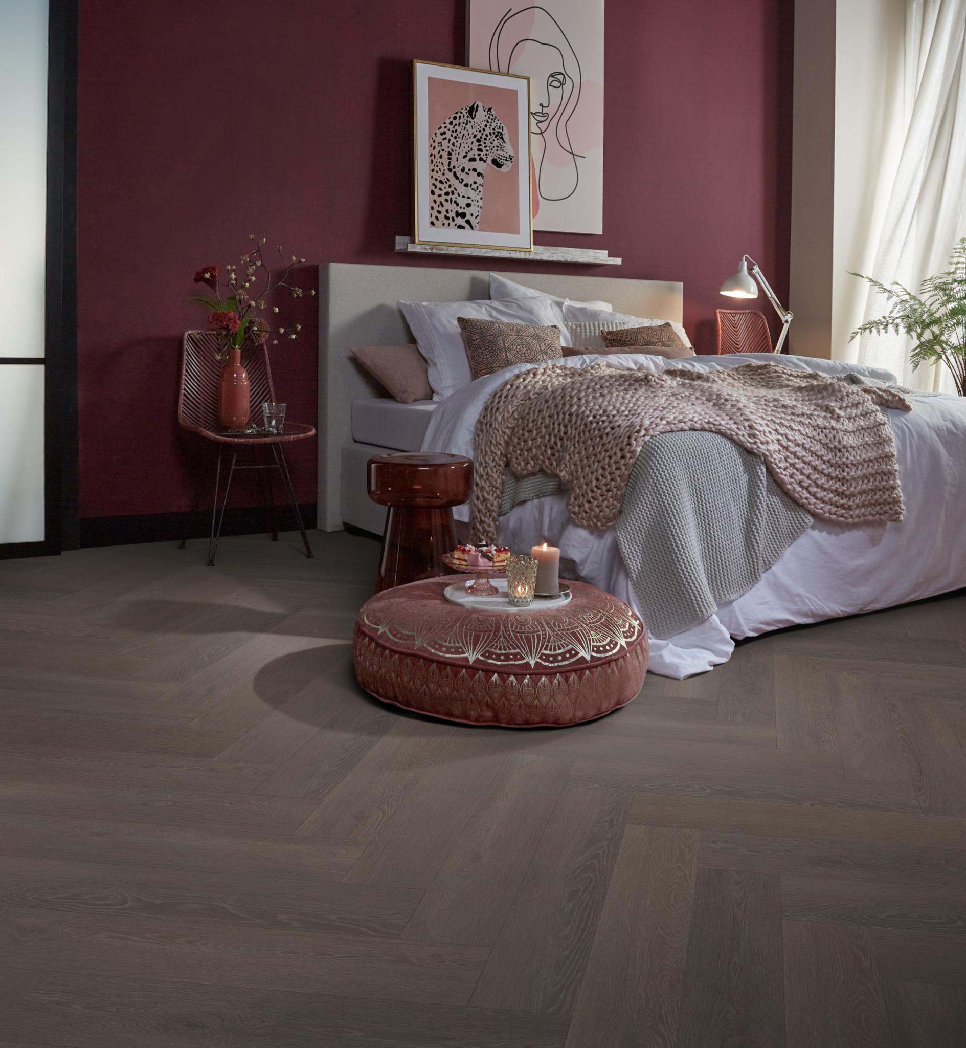 17% korting: - PVC - vtwonen visgraat dryback charcoal - toplaag 0,55 - Charcoal