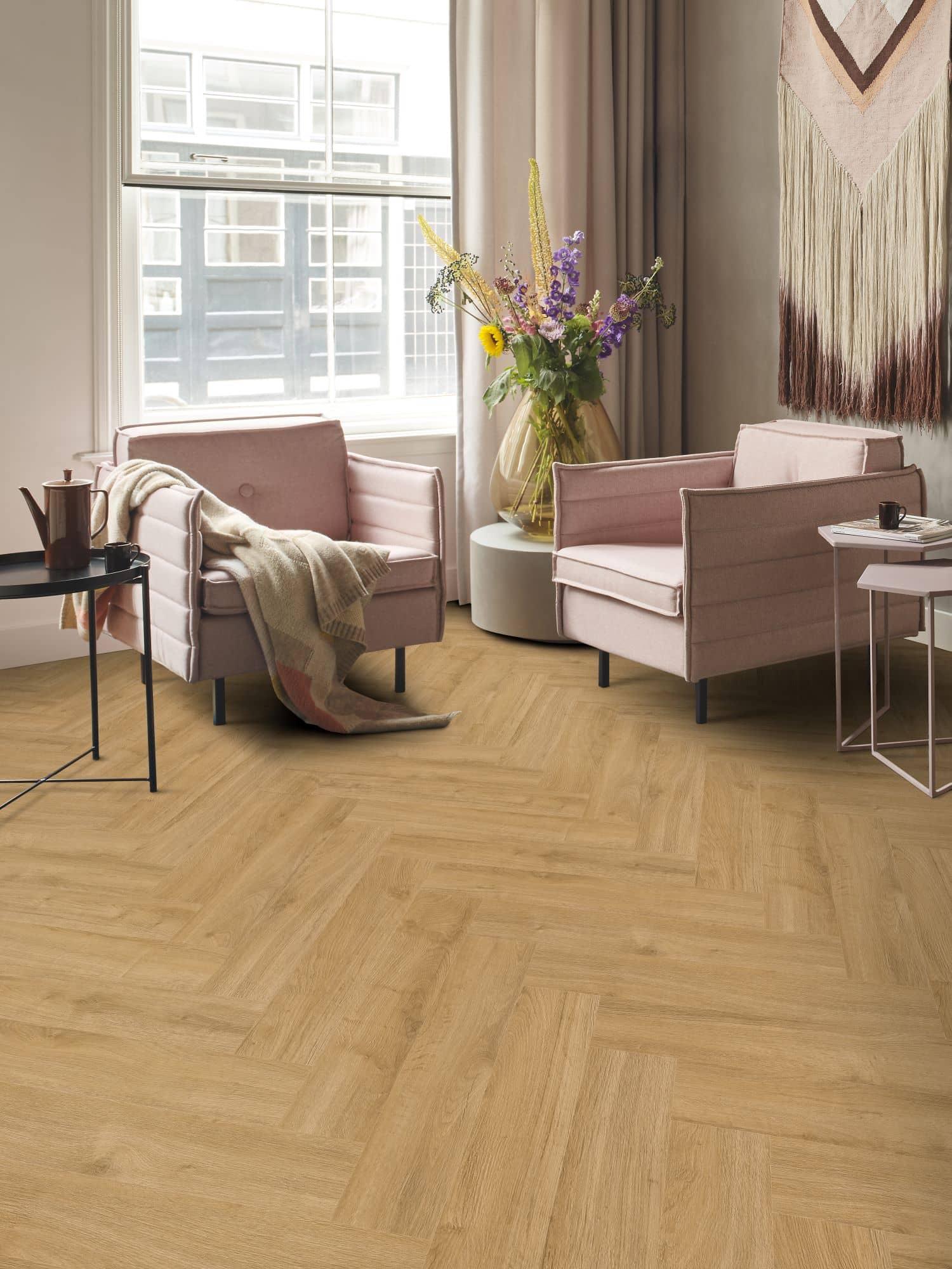 15% korting: - PVC - Gelasta Oakland Visgraat Dryback 6201 Natural - toplaag 0.55 - Naturel tinten