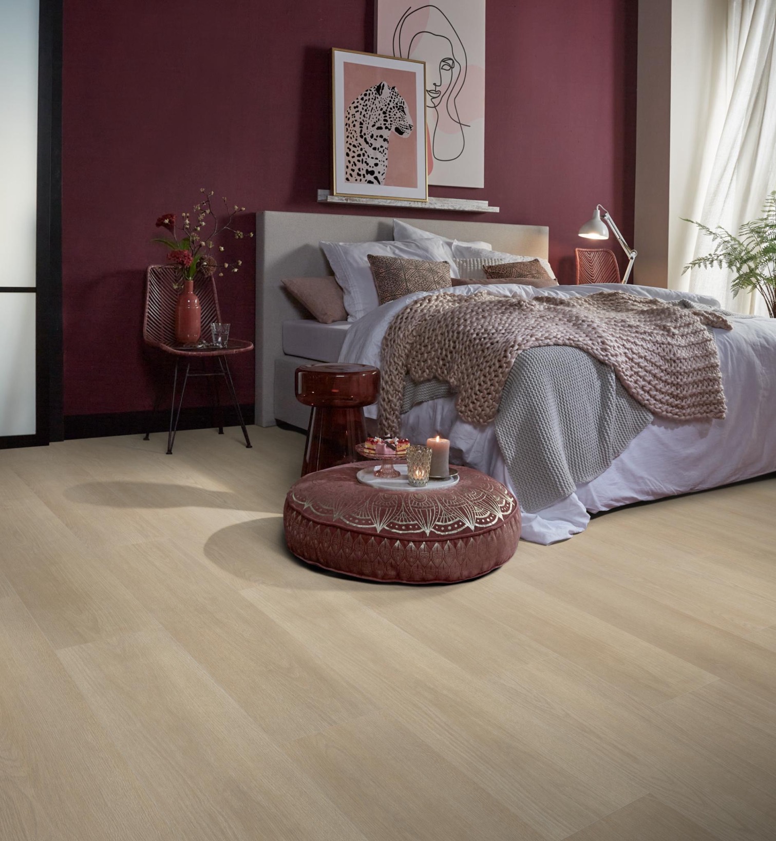 Laminaat - Ambiant Cavalley beige eiken - toplaag 0 - Bruin