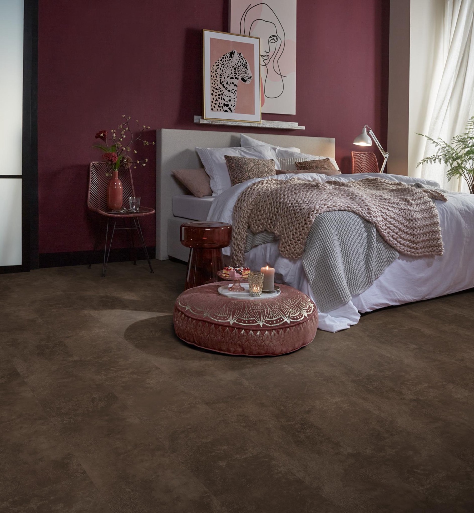 PVC - Ambiant Viretto dryback brown - toplaag 0.55 - Bruin