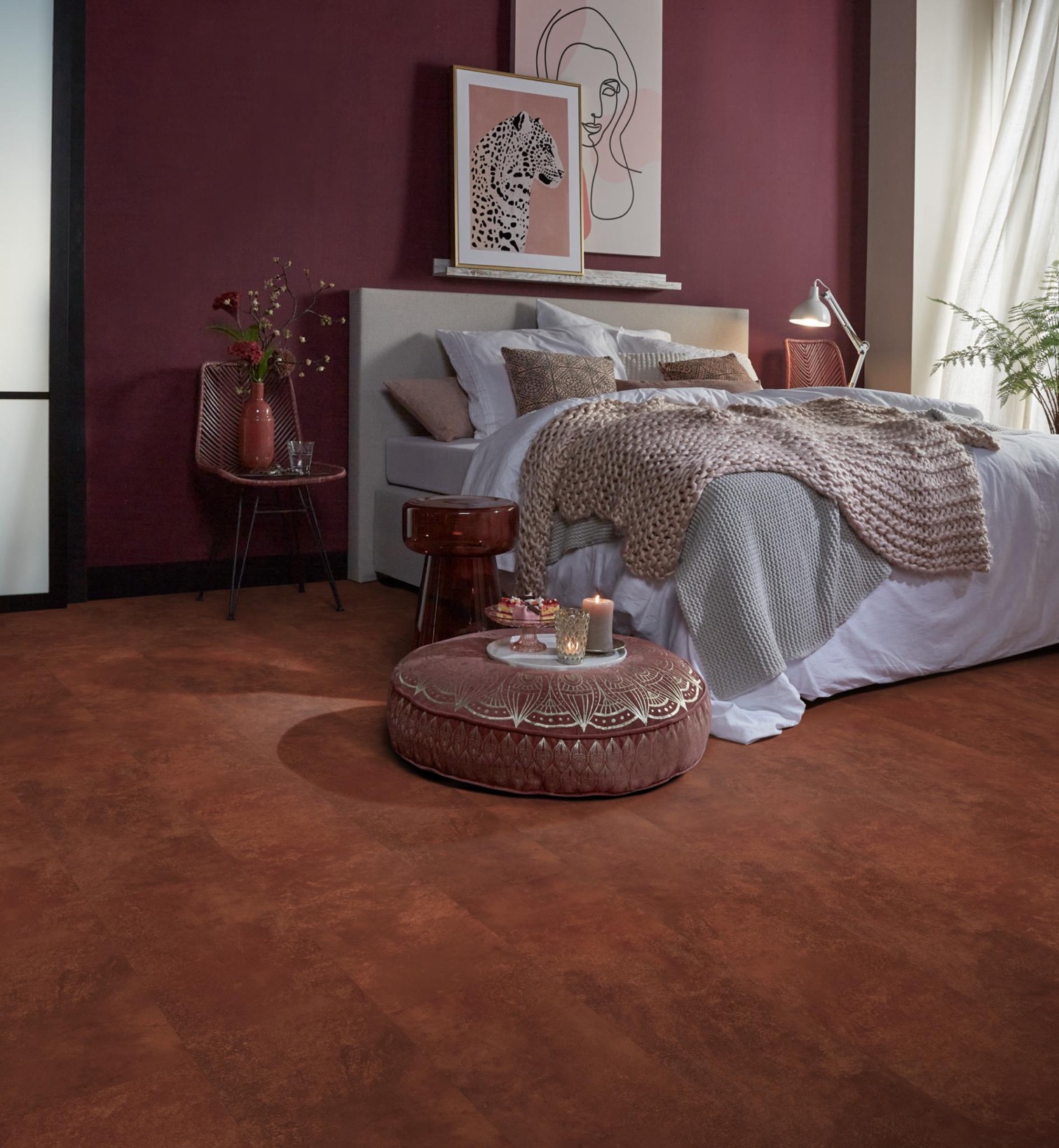 PVC - Ambiant Viretto dryback dark orange - toplaag 0.55 - Oranje