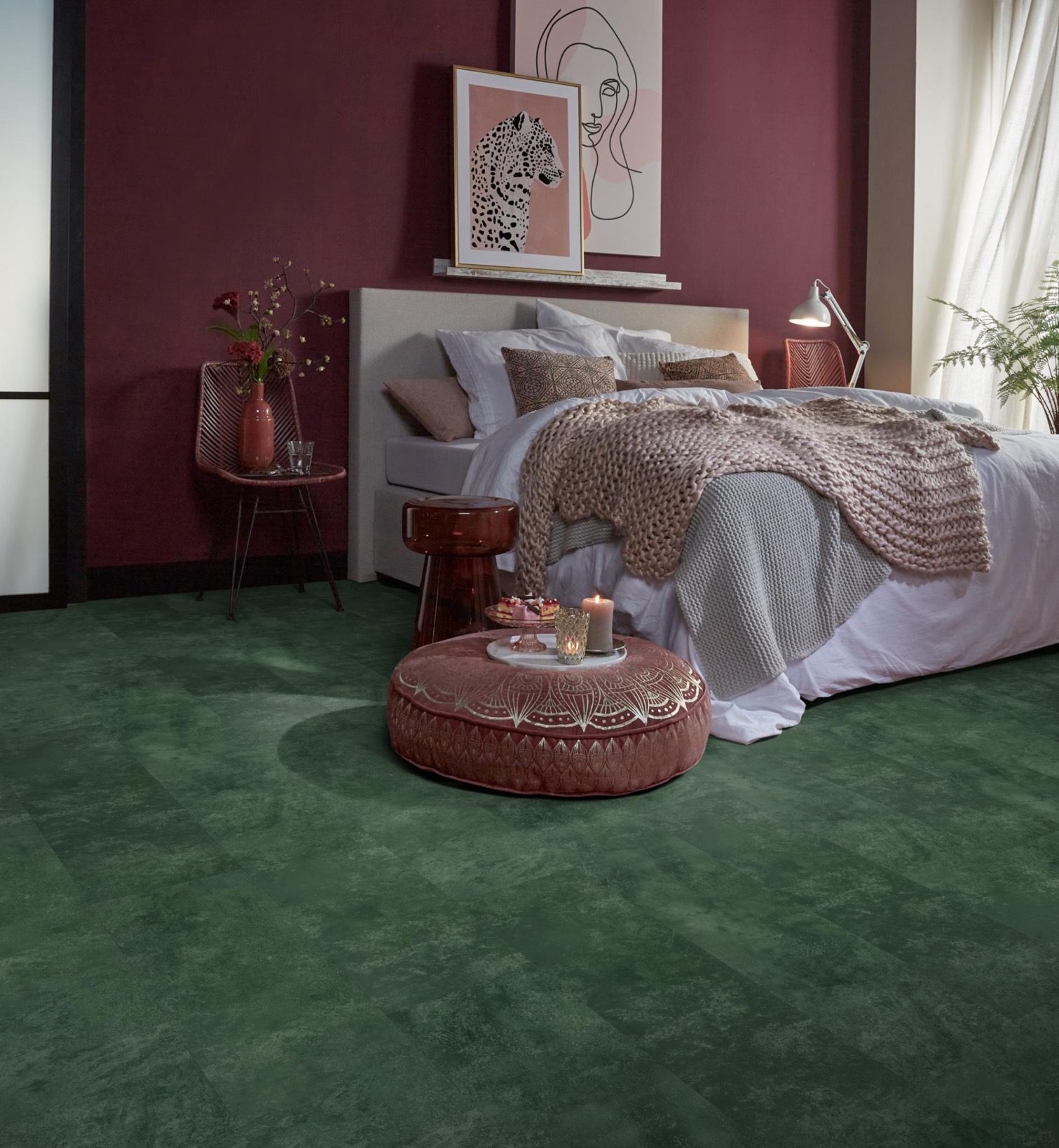 PVC - Ambiant Viretto dryback dark green - toplaag 0.55 - Groen