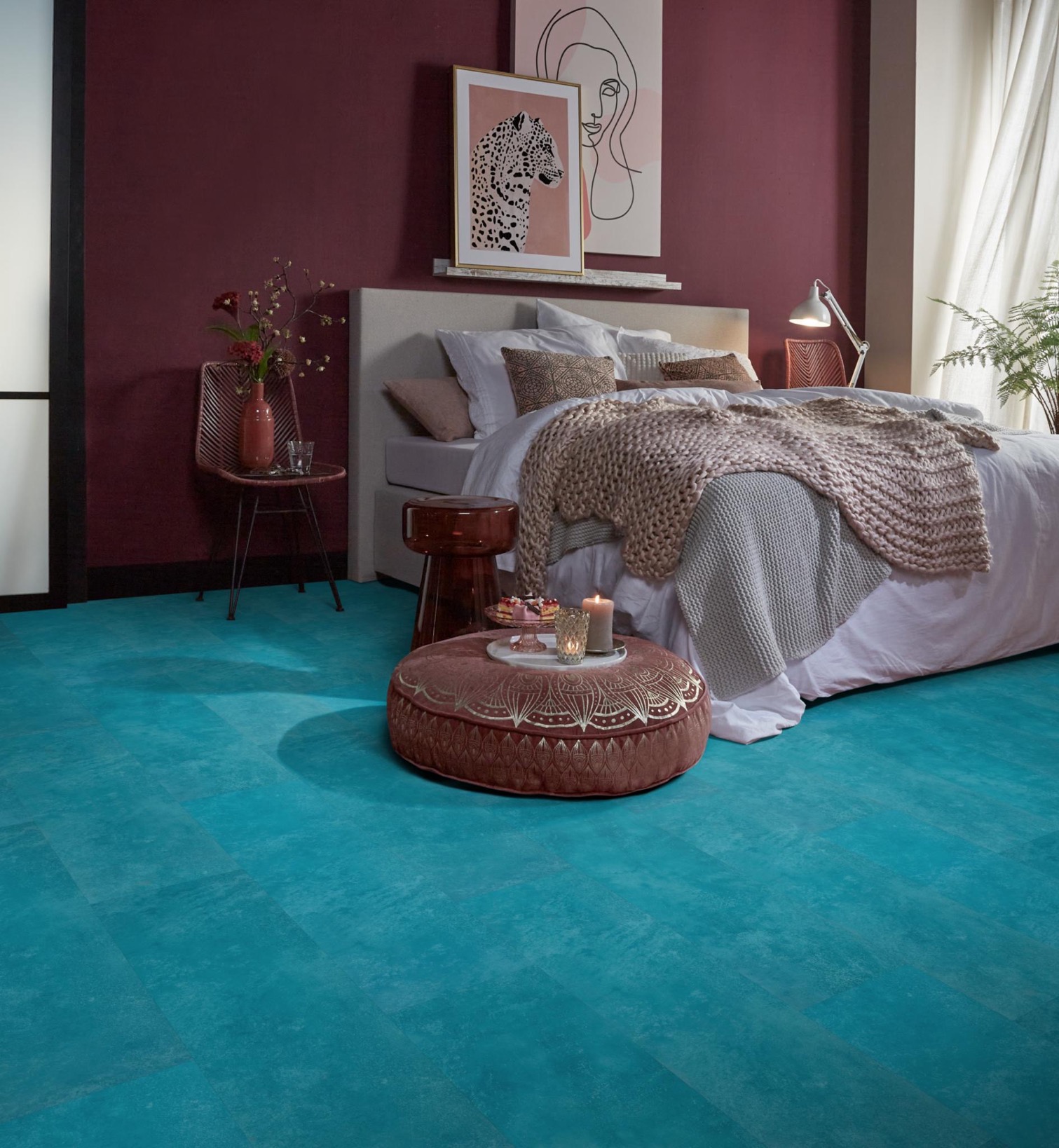 PVC - Ambiant Viretto dryback blue - toplaag 0.55 - Blauw