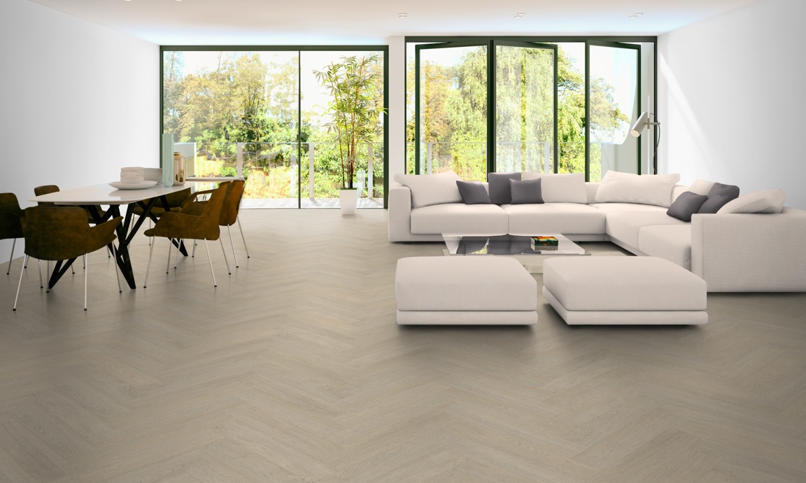 Click PVC - Belakos Terreno visgraat XL 62 | Rigid Click - toplaag 0.55 - Bruin