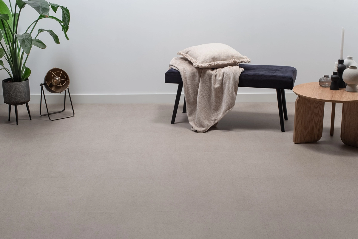 PVC - Floer Tegel PVC - Betonlook Greige - toplaag 0.55 - Beige, Grijs