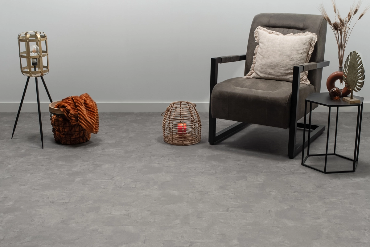 PVC - Floer Tegel PVC - Betonlook Grijs - toplaag 0.55 - Grijs