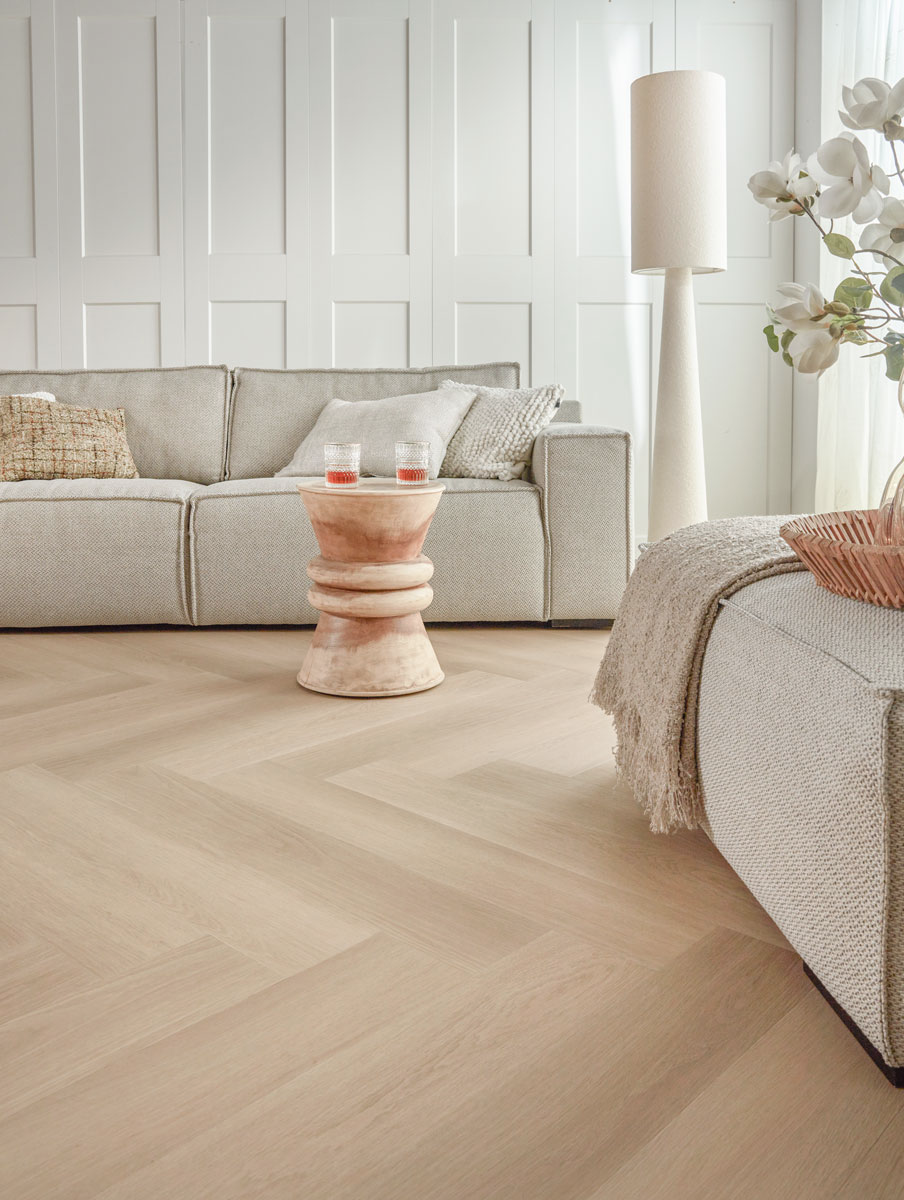 PVC - Floer Walvisgraat PVC - Zwaardvis Zand - toplaag 0.55 - Beige